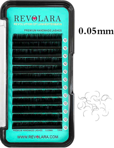 Premium Volume Individual Lash Extensions【0.05mm 12-lines】Velvet Matte Black Lashes CLEARANCE SALE