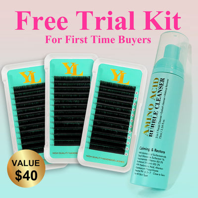 【FREE SAMPLE SET】Cashmere Faux Mink Matte Black Lashes 3 Trays  + Shampoo 75ml【First Time Buyer of Our Company ONLY 】For Lash Artists ONLY