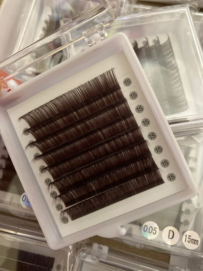 0.05mm Black Chocolate Color Lashes  【 8-lines】