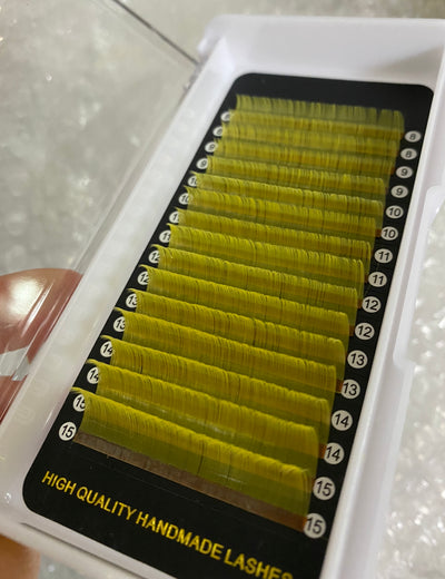 0.05mm Yellow Golden Color Lashes 16 rows