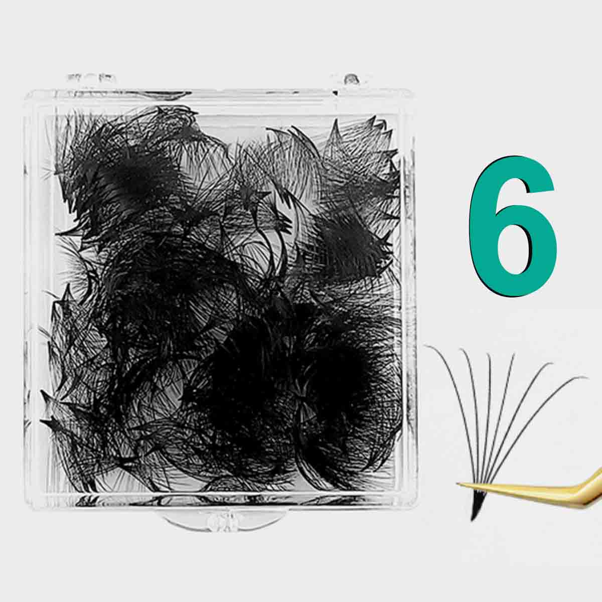 6D-0.05mm POWER-MAX Insta-Mega Pointy Root Premade Fans 500 Fans