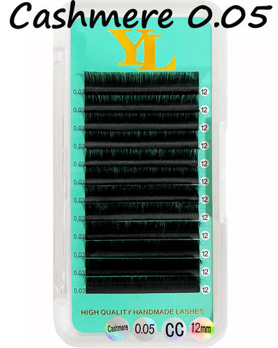 Cashmere Extra Matte Dark Black Lashes 12-Rows【0.05mm】【Best Quality Ever】