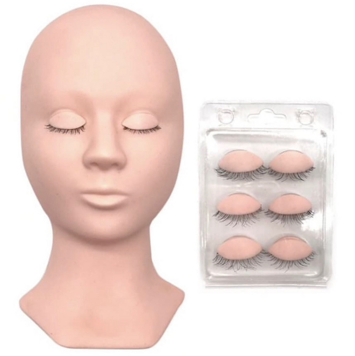Laips HEAD PACK 、Eyelash、facemask日本製 Eyelash Extensions Mannequin Head and Eyelids Training Combo