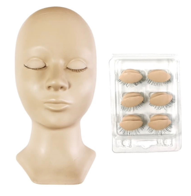 Eyelash Extensions Mannequin Head and Eyelids Training Combo