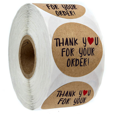 Thank You Stickers Roll of 500 pcs -- dozens of different design --1.5 Inch