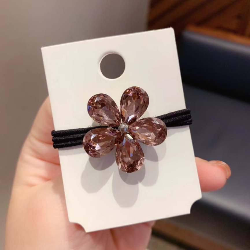 Crystal Flower Hair Ties - one piece