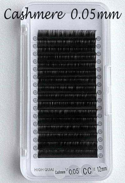 Cashmere Extra Matte Dark Black Lashes【16 Rows no-logo white label】0.05mm【Best Quality Ever】