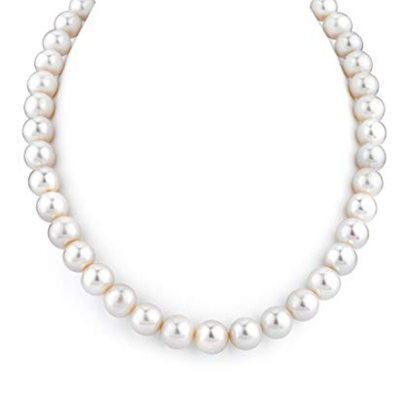 AAAA Quality Magnic Clasp 9-10mm Cultured Pearl Necklace with 18K Gold Plated 925 Sterling Silver Magnic Clasp