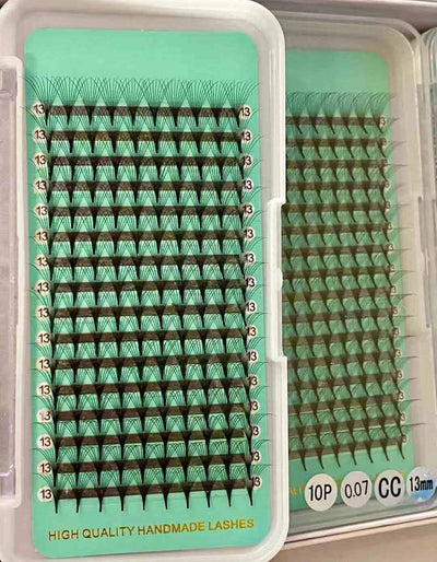 10D--0.03/0.05mm  Slim/Sharp/Pointy Root Medium Stem Premade Fans 16 lines NO-Logo 160 fans【Sale】