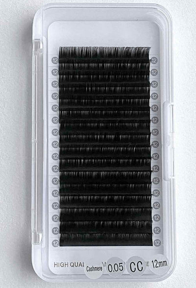 Cashmere Extra Matte Dark Black Lashes【16 lines no-logo white label】0.05mm【Best Quality Ever】