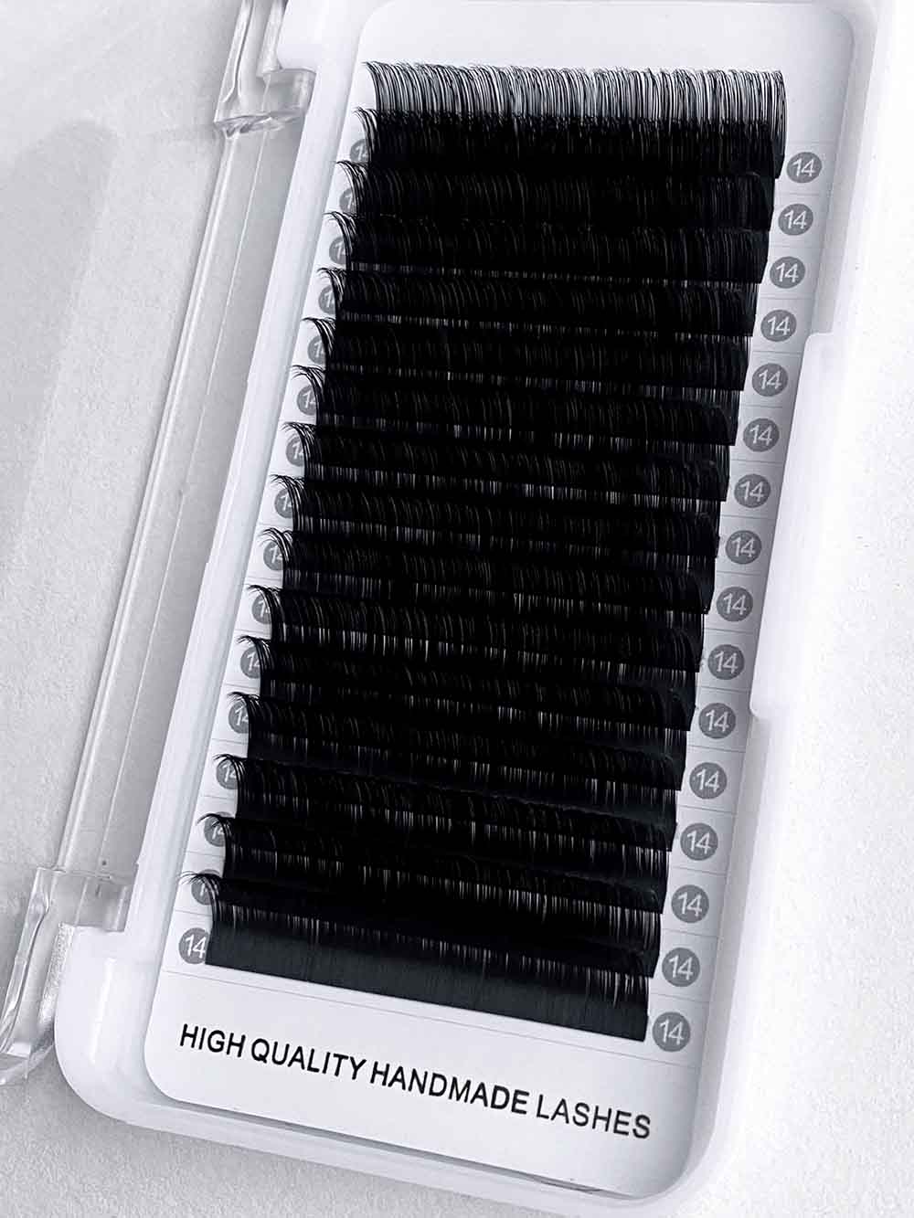 Cashmere Extra Matte Dark Black Lashes 0.03mm【16 lines no-logo white label】【Best Quality Ever】