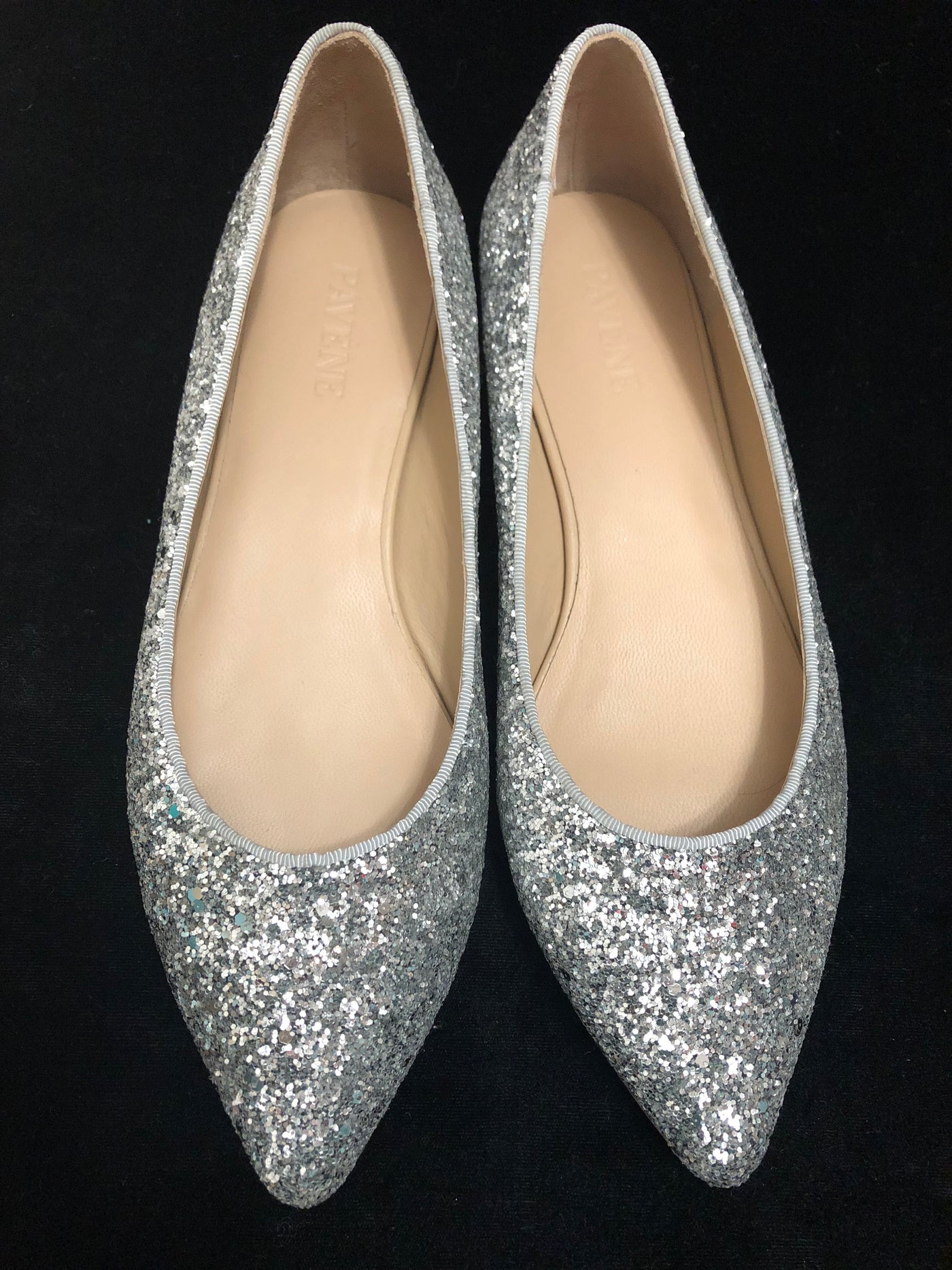 GLAMOROUS  Glitter Pointed Toe 5CM Chunk High Heels