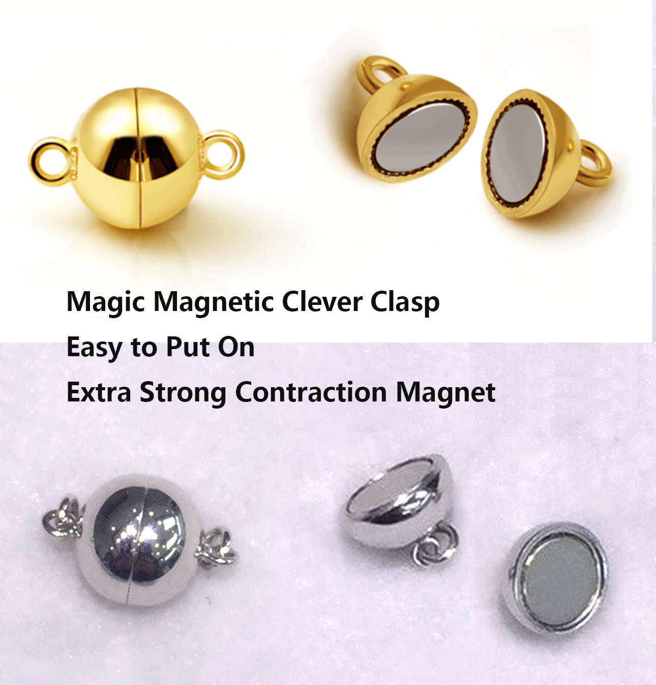 Magnic Clasp AAA Quality 10-11mm Cultured Pearl Necklace with 18K Gold Plated 925 Sterling Silver Clasp