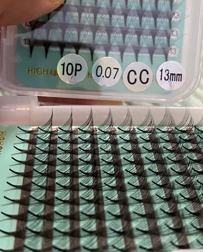 10D--0.03/0.05mm  Slim/Sharp/Pointy Root Medium Stem Premade Fans 16 lines NO-Logo 160 fans【Sale】
