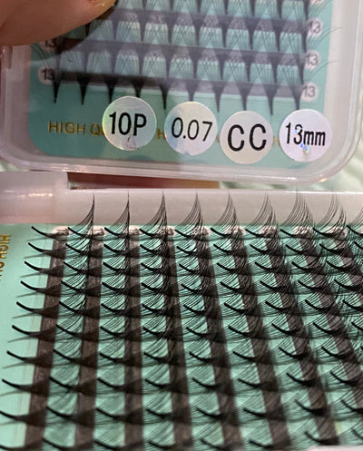 10D - 0.07mm Slim/Sharp Root Medium Stem Premade Fans 16 lines  160 fans NO-Logo 【Sale】