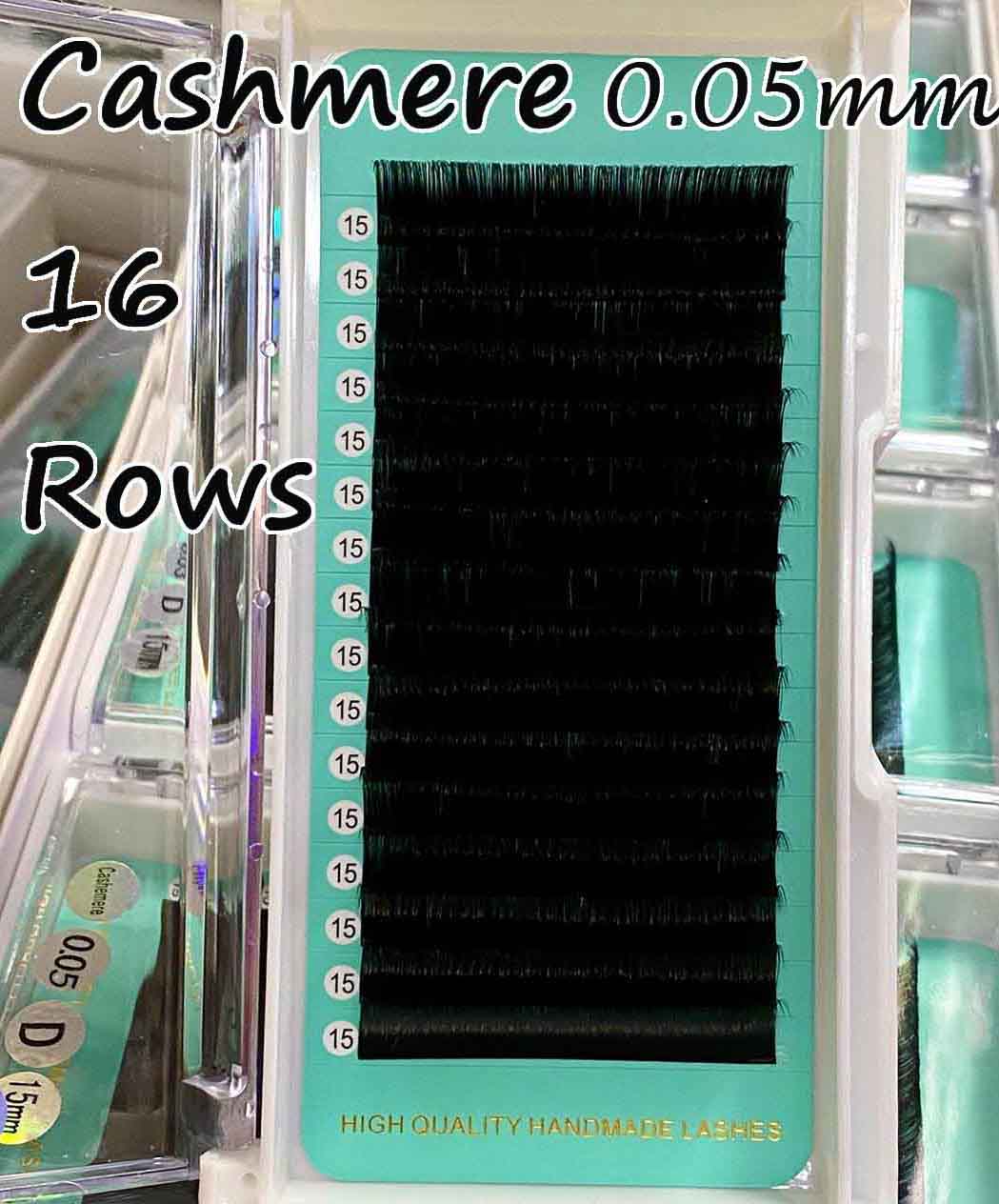 Cashmere Extra Matte Dark Black Lashes 0.05mm【16 Rows No-logo】【Best Quality Ever】