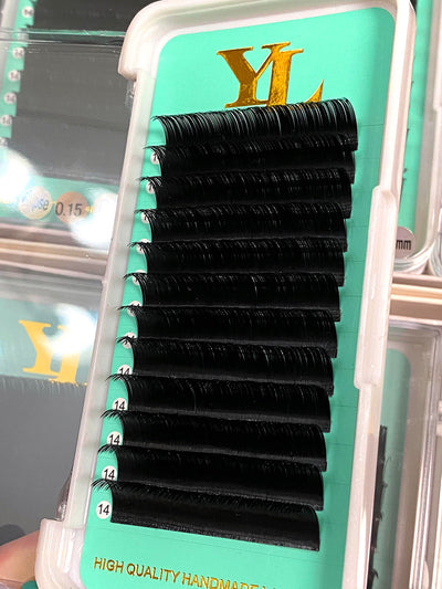 Flat Lashes/ Ellipse Lash 0.15mm【Extra Matte Dark Black】8 to 18mm